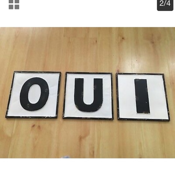 French “OUI” B&W Letters Sign Wall Art - Picture 2 of 5